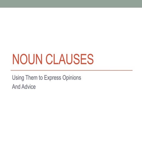 Noun clauses