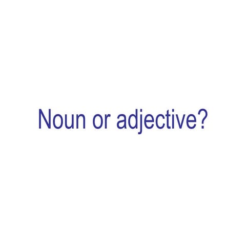 Noun or adjective
