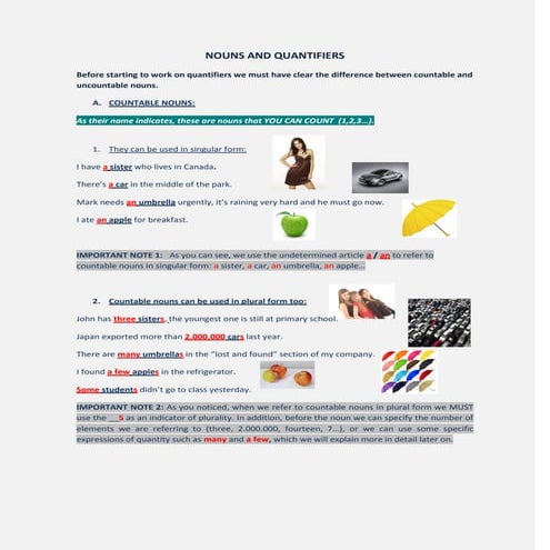 Nouns and quantifiers