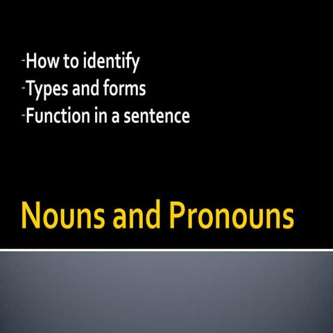 Nouns pronouns