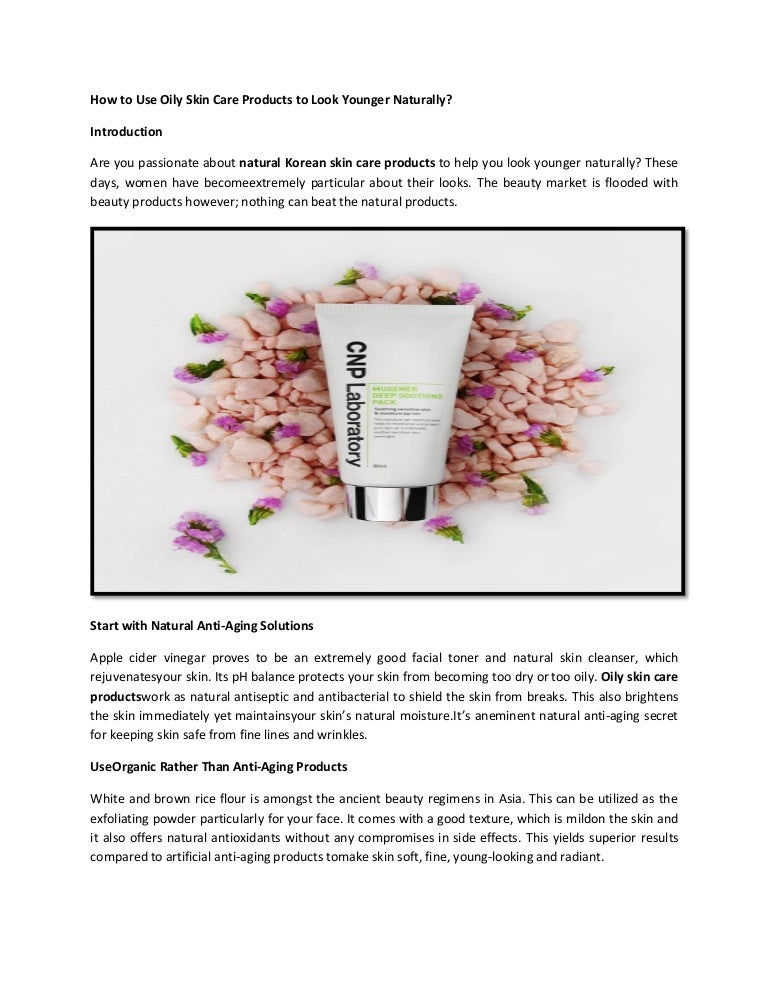 natural skin care products for oily skin