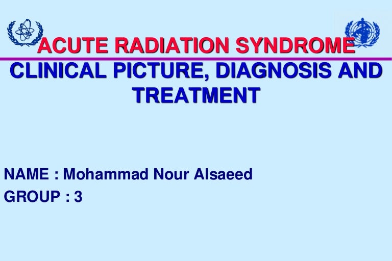 Acute radiation syndrome prodromal phase