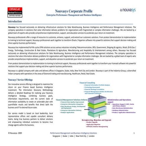 Nouvasys Corporate Profile