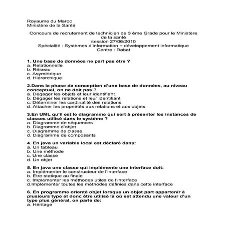 concour ministre de santé