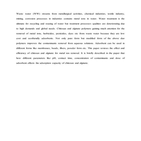 Removal of heavy metal ions with sodium alginate | PDF