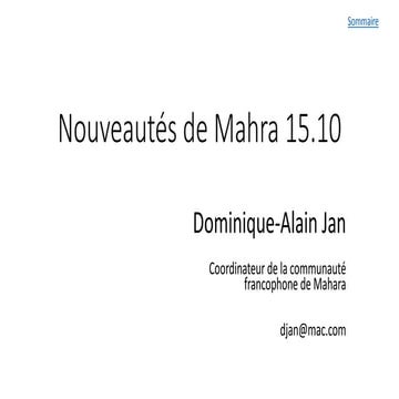 Nouveautés Mahara 15.10