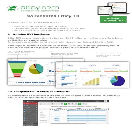Principales Nouveautés d'Efficy v10
