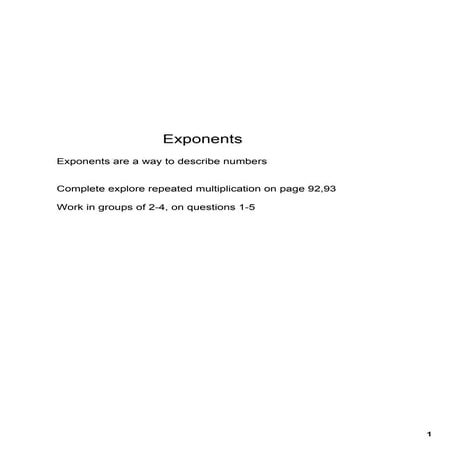 Nov. 13 Exponent Intro