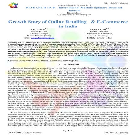 Growth Story of Online Retailing & E-Commerce in India