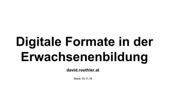 Digitale Bildungsformate