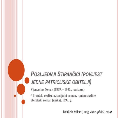 Vjenceslav Novak, Posljednji Stipančići