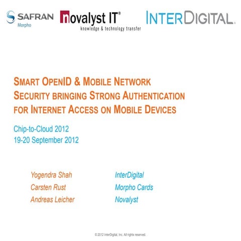 Smart OpenID & Mobile Network Security