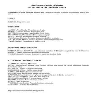 Novas aquisições da Biblioteca Cecí...