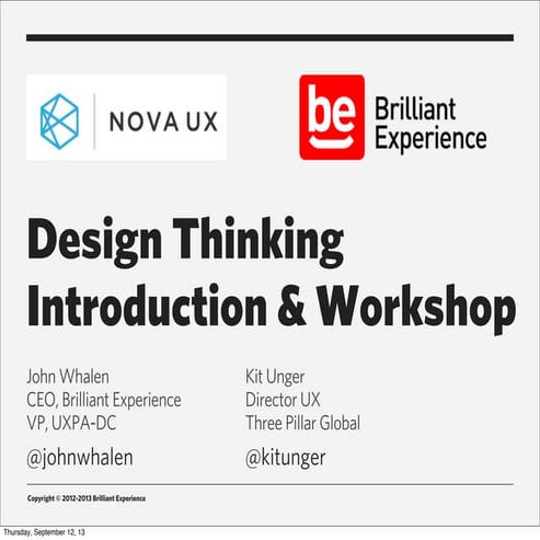 Design Thinking Introduction & Workshop - NoVA UX