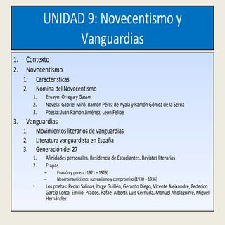 Novecentismo y vanguardias