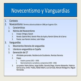 Novecentismo y vanguardias