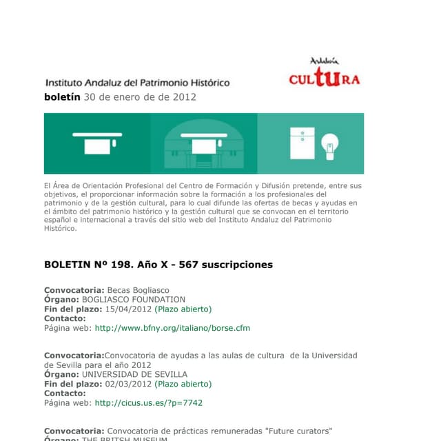 Novedades becas desde el iaph