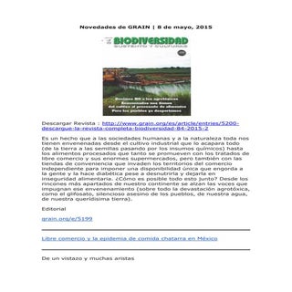 Novedades de GRAIN- Biodiversidad, ...