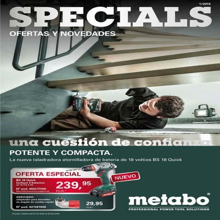 Novedades Herramientas Bateria METABO Specials 1-2015 | 01 enero - 30 abril 2015