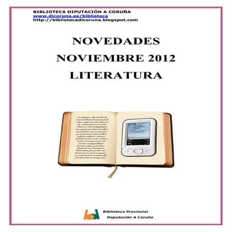 Novedades Literatura noviembre 2012