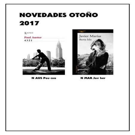 Novedades otoño 2017