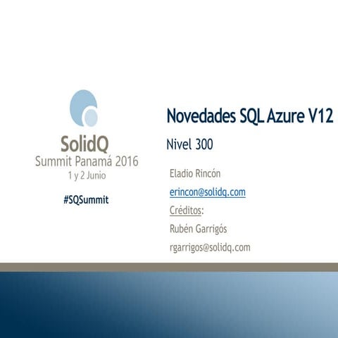 Novedades SQL Azure v12