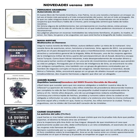 Novedades verano 2019 