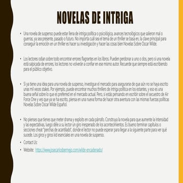 Novelas de intriga | PPTX