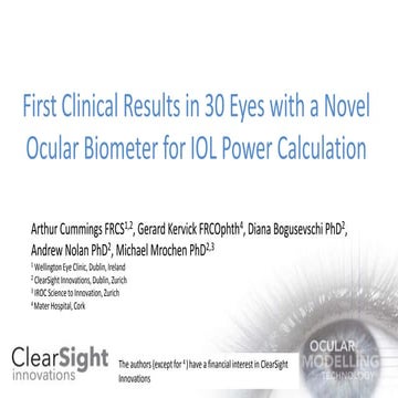 Novel biometer   first 30 eyes