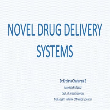 Concepts of controlled and novel drug delivery system | PPTX