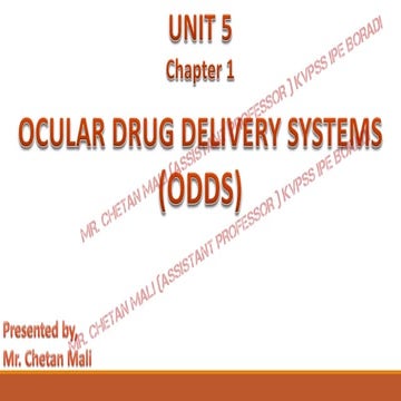 NOVEL DRUG DELIVERY SYSTEMS (BP 704T ) Unit 5