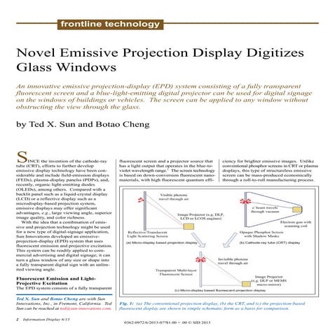 Novel emissive projection display digitizes glass windows, information ...