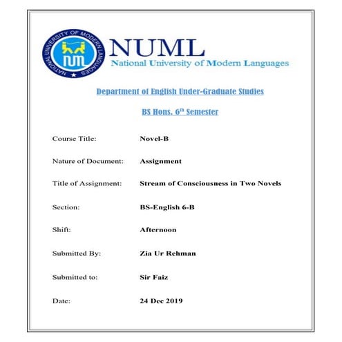 Analysis of To Woolf's The Lighthouse and Lawrence's Sons and Lovers w.r.t. S...