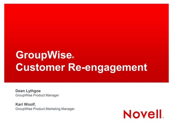 Novell    customer reengagement final