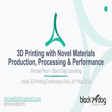 3D Printing with Graphene & Ceramics: Michael Petch Keynote Paris, May 2016