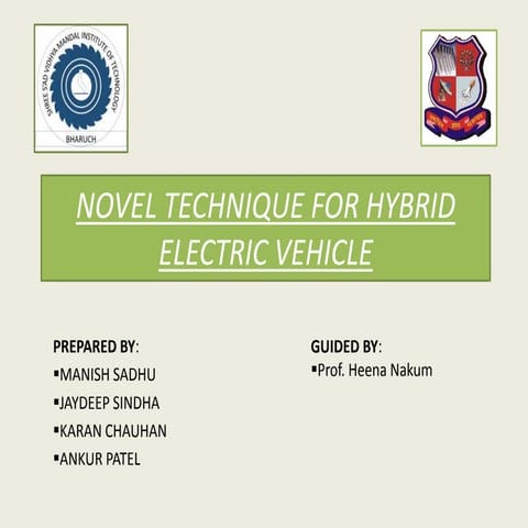 Novel technique for hybrid electric vehicle presentation 1 | PPTX