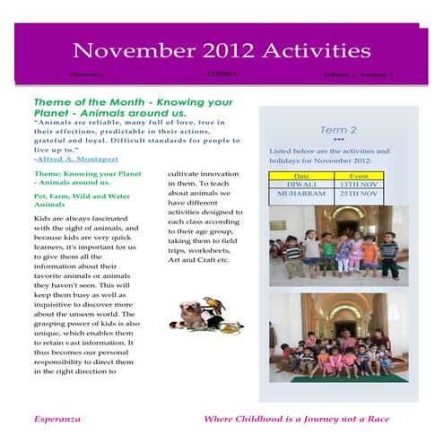November 2012 newsletter