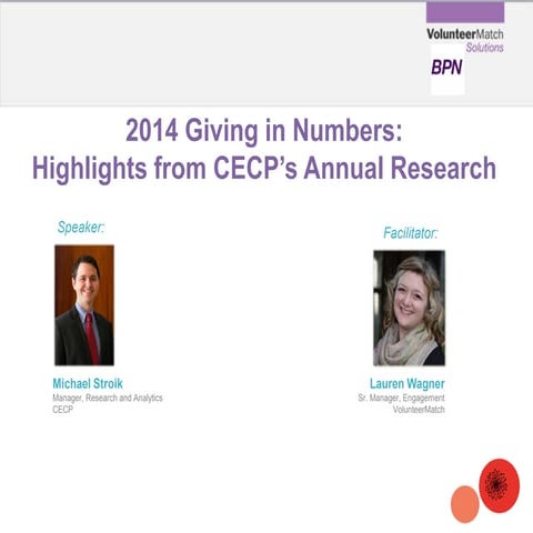 2014 Giving in Numbers: Highlights from CECP's Annual Reserach - November 201...