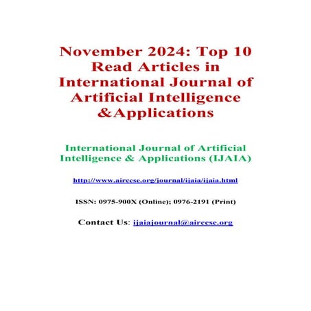 November 2024 - Top 10 Read Articles in Artificial Intelligence and Applicati...