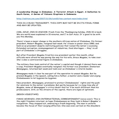 CNN 10 November 27, 2017