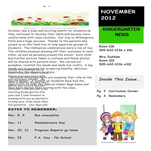 November newletter 2012 