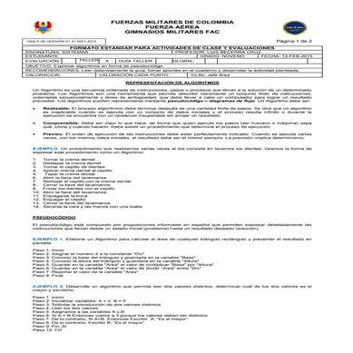 REPRESENTACION ALGORITMOS