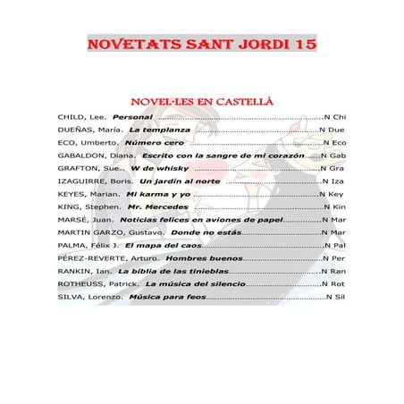 Novetats Sant Jordi 2015