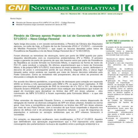 Novidades Legislativas Nº 60 | 18/09/2012