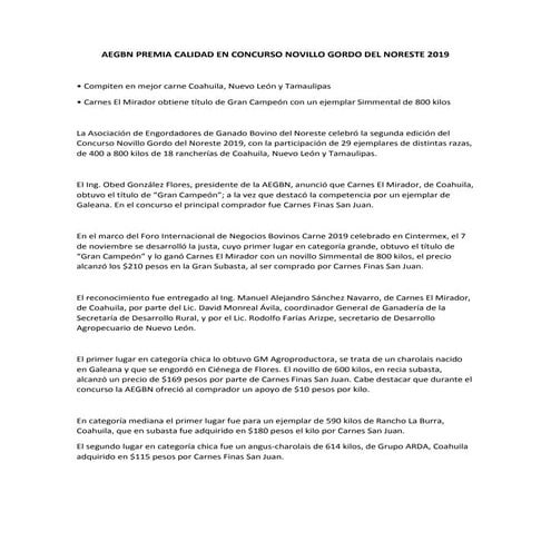 Realizan la 2da edición del Concurso Novillo Gordo del Noreste 2019,