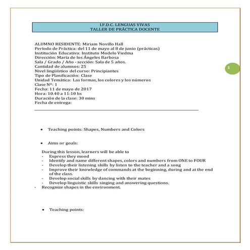 Novillo Hall lesson plan 1 kindergarten