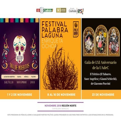 Cartelera Cultural Región Norte Noviembre 2018