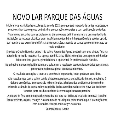 Novo lar parque das águas