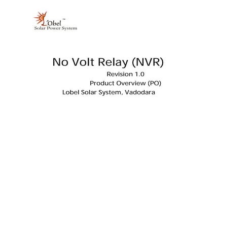 Lobel No voltage relay with display