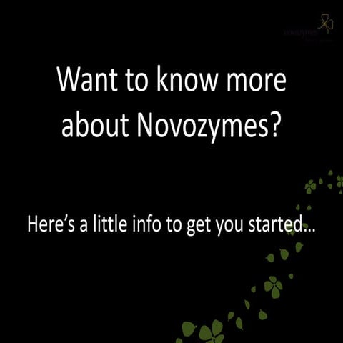 Novozymes in brief  